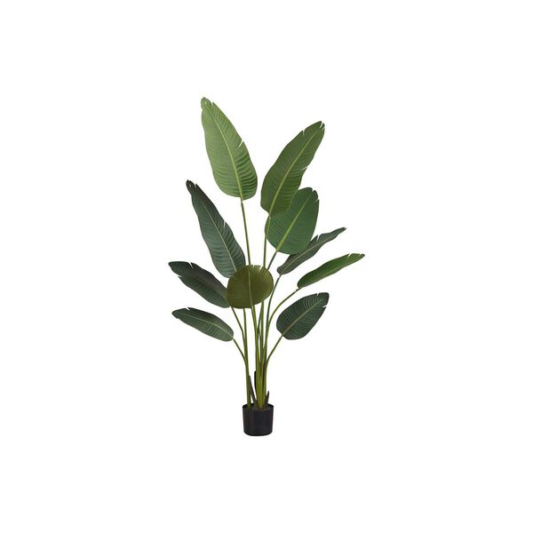 Black Green 60-Inch Indoor Faux Fake Floor Potted Decorative Artificial Plant, image 1
